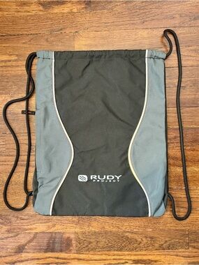 Rudy Project 3 for 15 SALE CLEARANCE Black and Gray Drawstring Bag